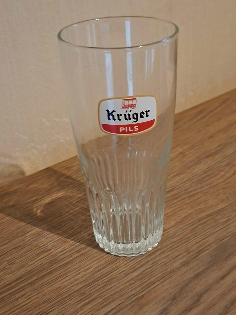 Vintage Krüger bierglas, Ophalen of Verzenden, Gebruikt, Bierglas