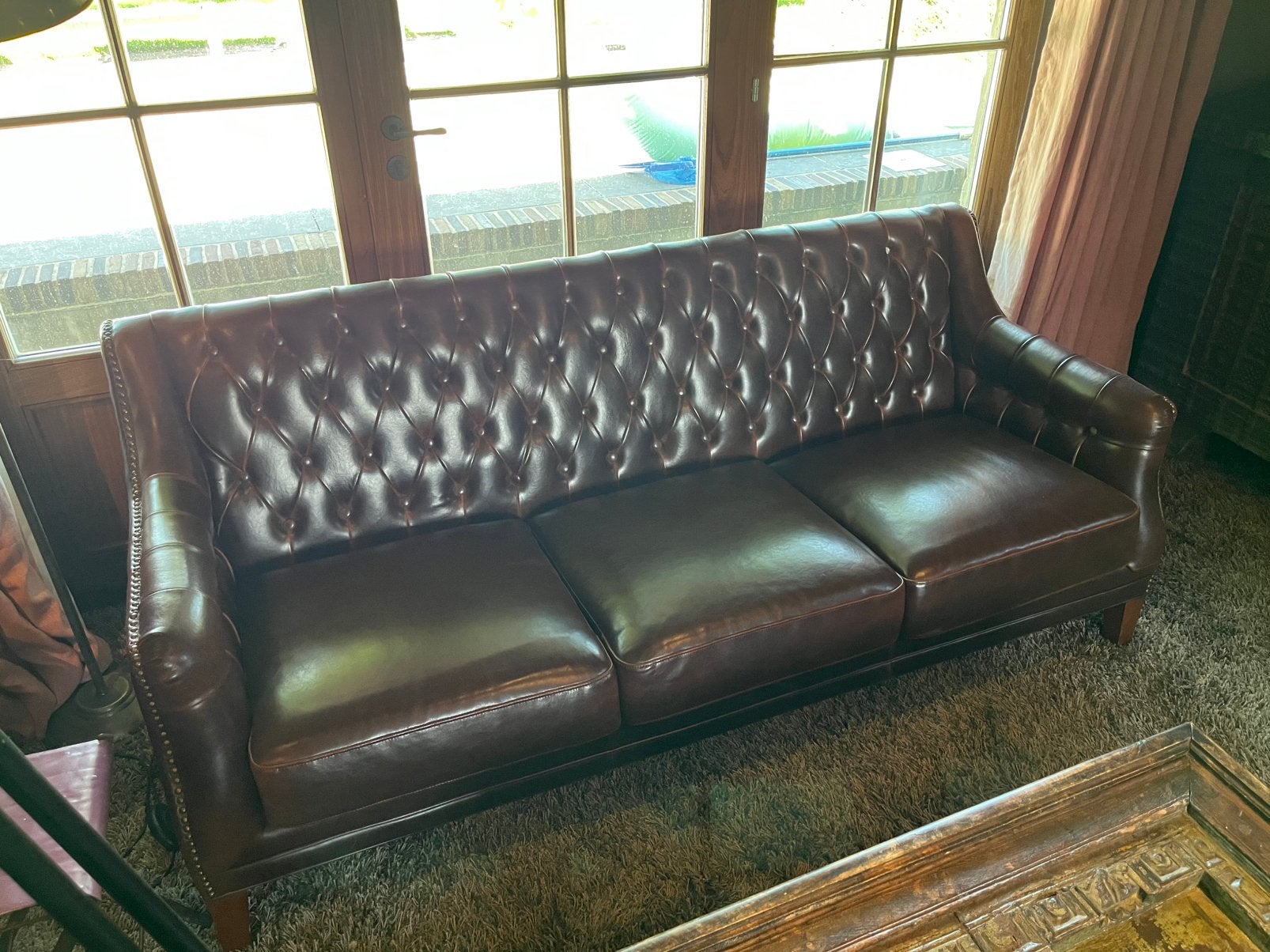 Chesterfield zetel, Huis en Inrichting, Ophalen, 150 tot 200 cm, Driepersoons, Zo goed als nieuw