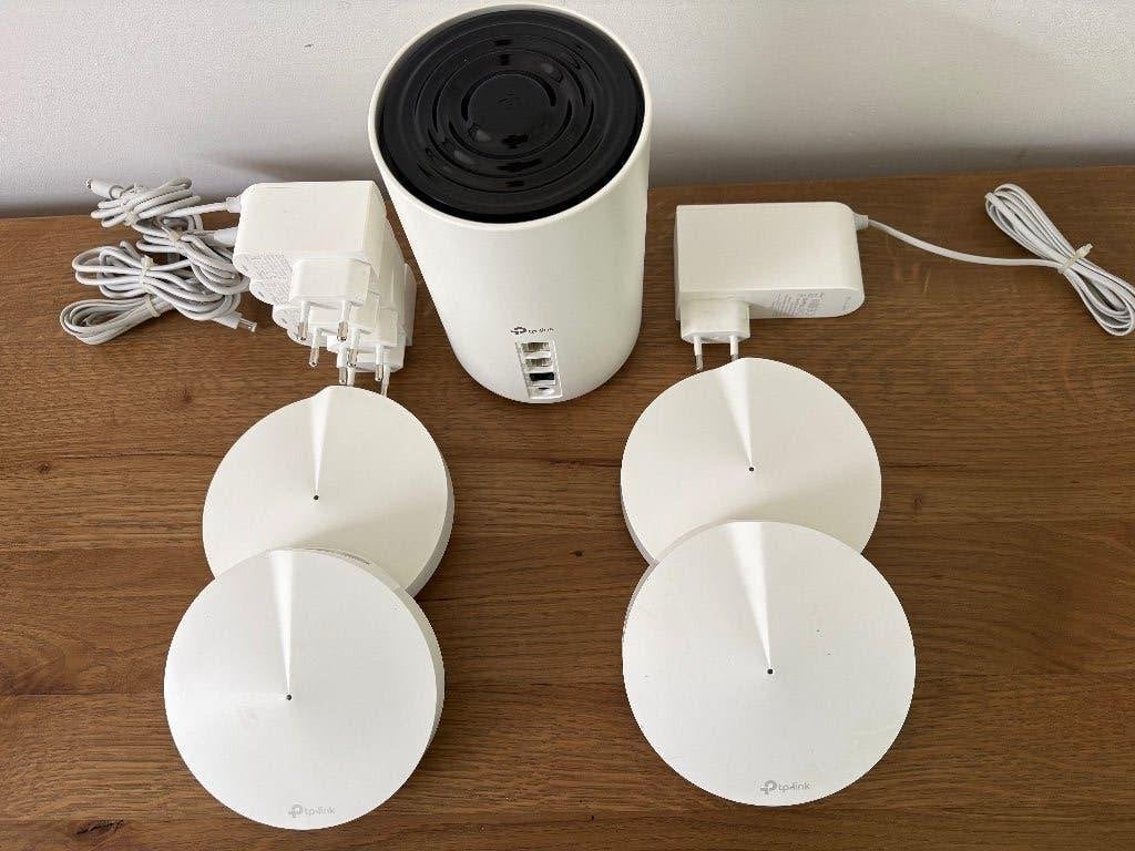 Complete TP-Link Deco Mesh Set Wi-Fi 6E Router 4 Satellieten, Computers en Software, WiFi-versterkers, Ophalen of Verzenden, Zo goed als nieuw