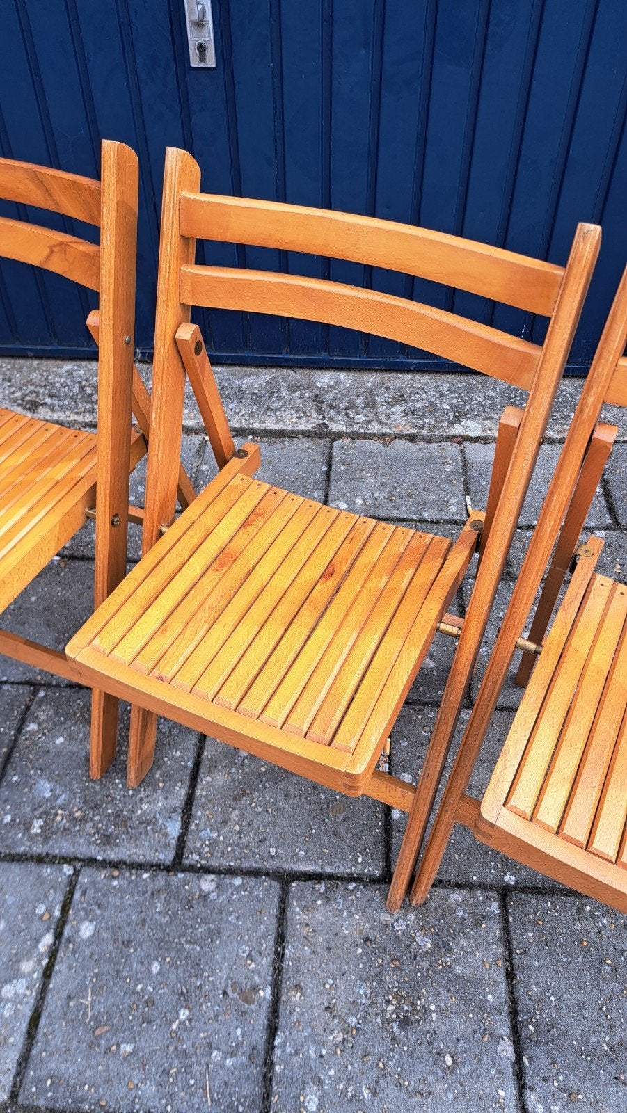 Partij houten klapstoelen, Vintage, Enlèvement, Bois, Cinq, Six Chaises ou plus