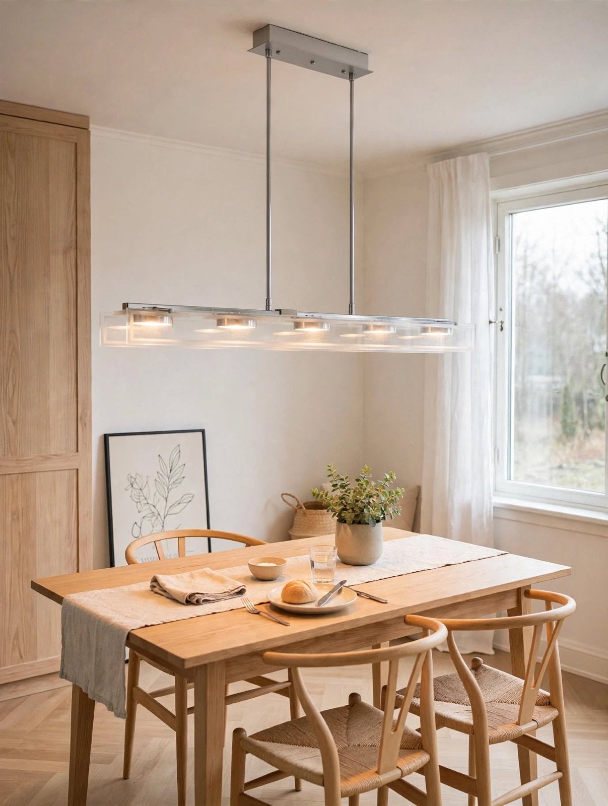 Moderne Design Hanglamp 5-spots met Glas - Chroom - €45, Enlèvement, Comme neuf