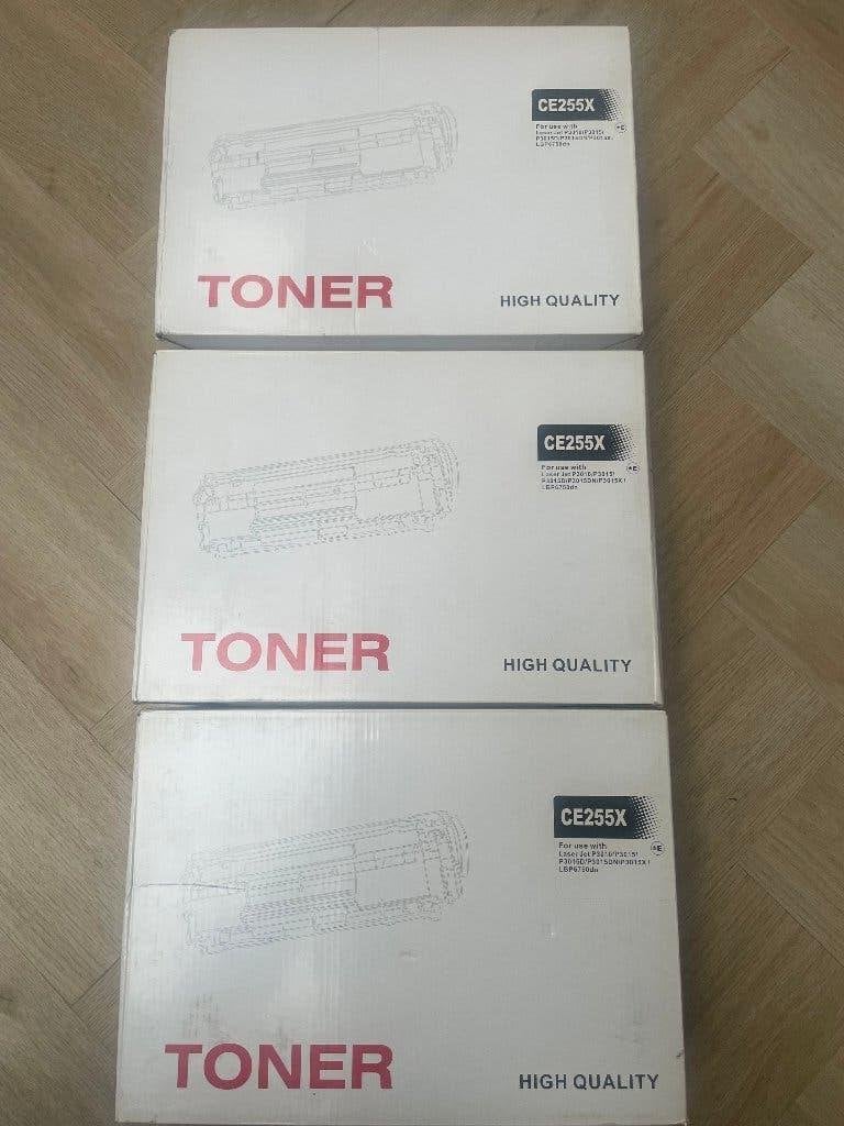 3 nouveaux toners CE255X (HP 55X) pour la série HP P3015, Informatique & Logiciels, Enlèvement ou Envoi, Neuf, Toner, Huismerk