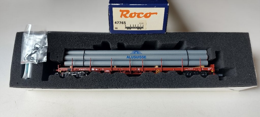 SNCB/NMBS ROCO WAGON A RANCHERS+TUBES ALUSUISSE*HODC*47765.2, Analogique, Wagon, Roco, Envoi
