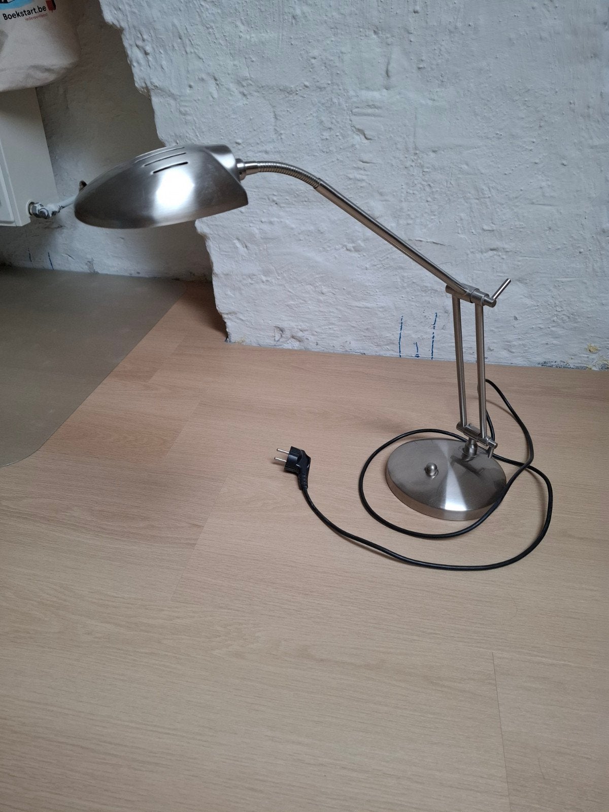 Lampe de bureau massive, Maison & Meubles, Argenté, Comme neuf, Enlèvement, Lampe de bureau