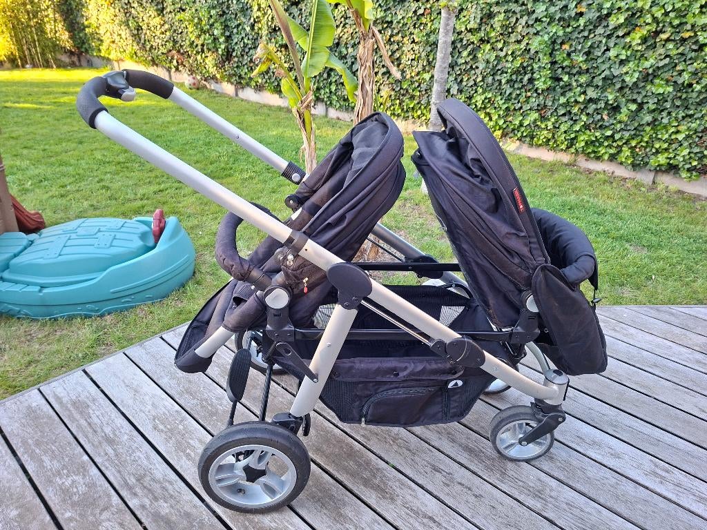 Duo wandelwagen Topmark 2 Combi v2, Kinderen en Baby's, Kinderwagens en Combinaties, Zo goed als nieuw, Combiwagen, Verstelbare duwstang