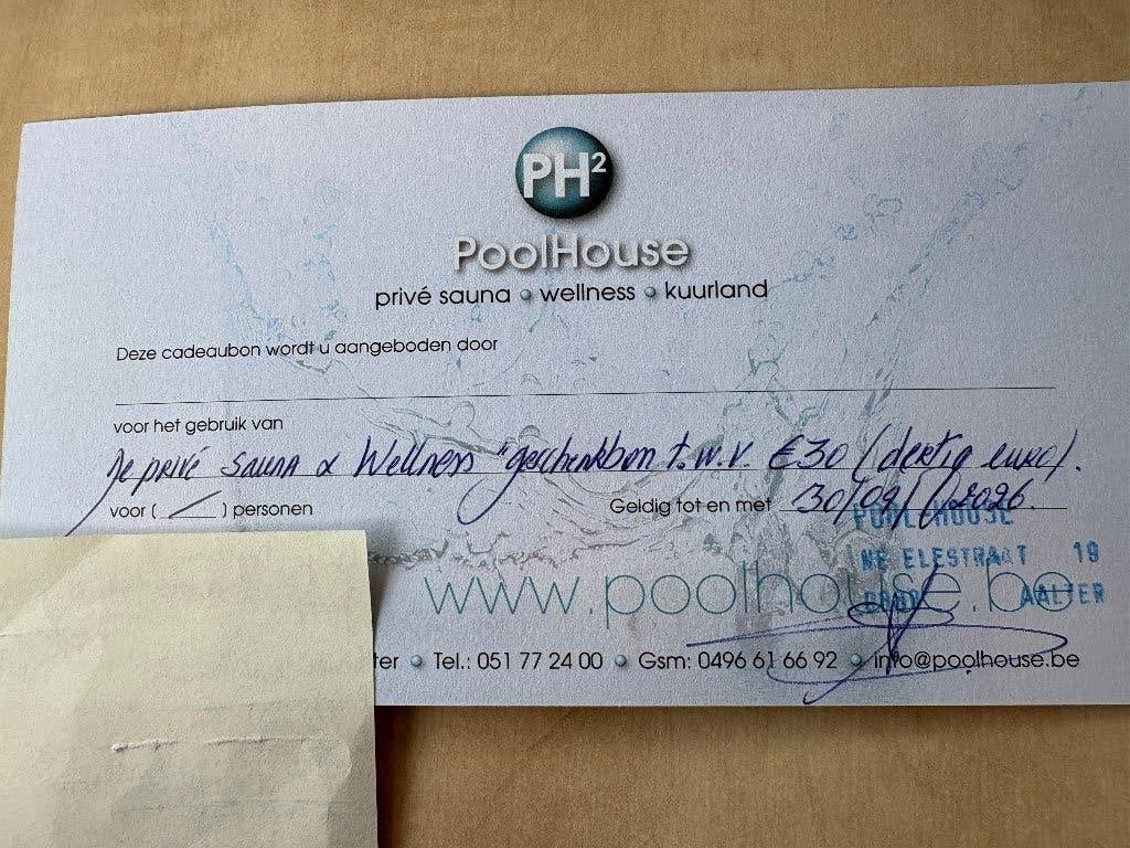 Poolhouse - privé sauna - wellness - kuurland, Une personne, Bon de réduction, Spa ou Sauna