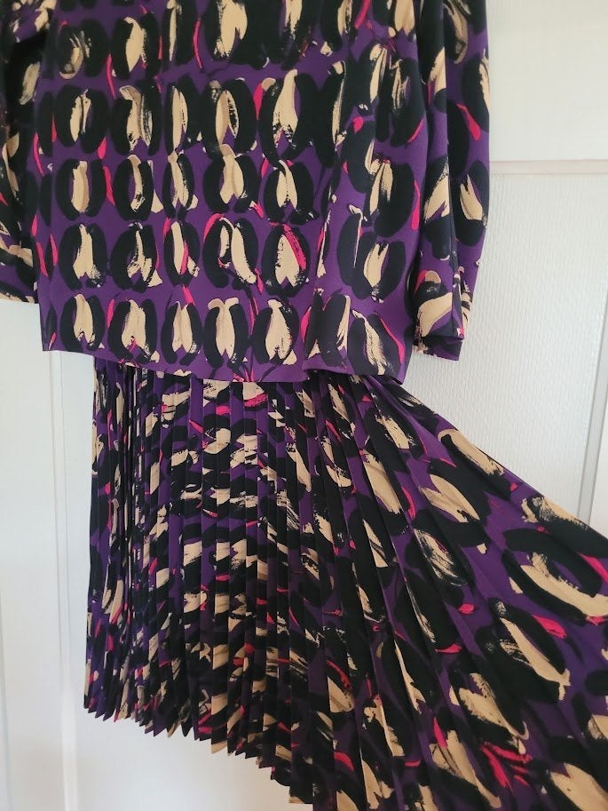 rok en bloes 38 Max Mara, Maat 38/40 (M), Paars, Max Mara, Ophalen of Verzenden