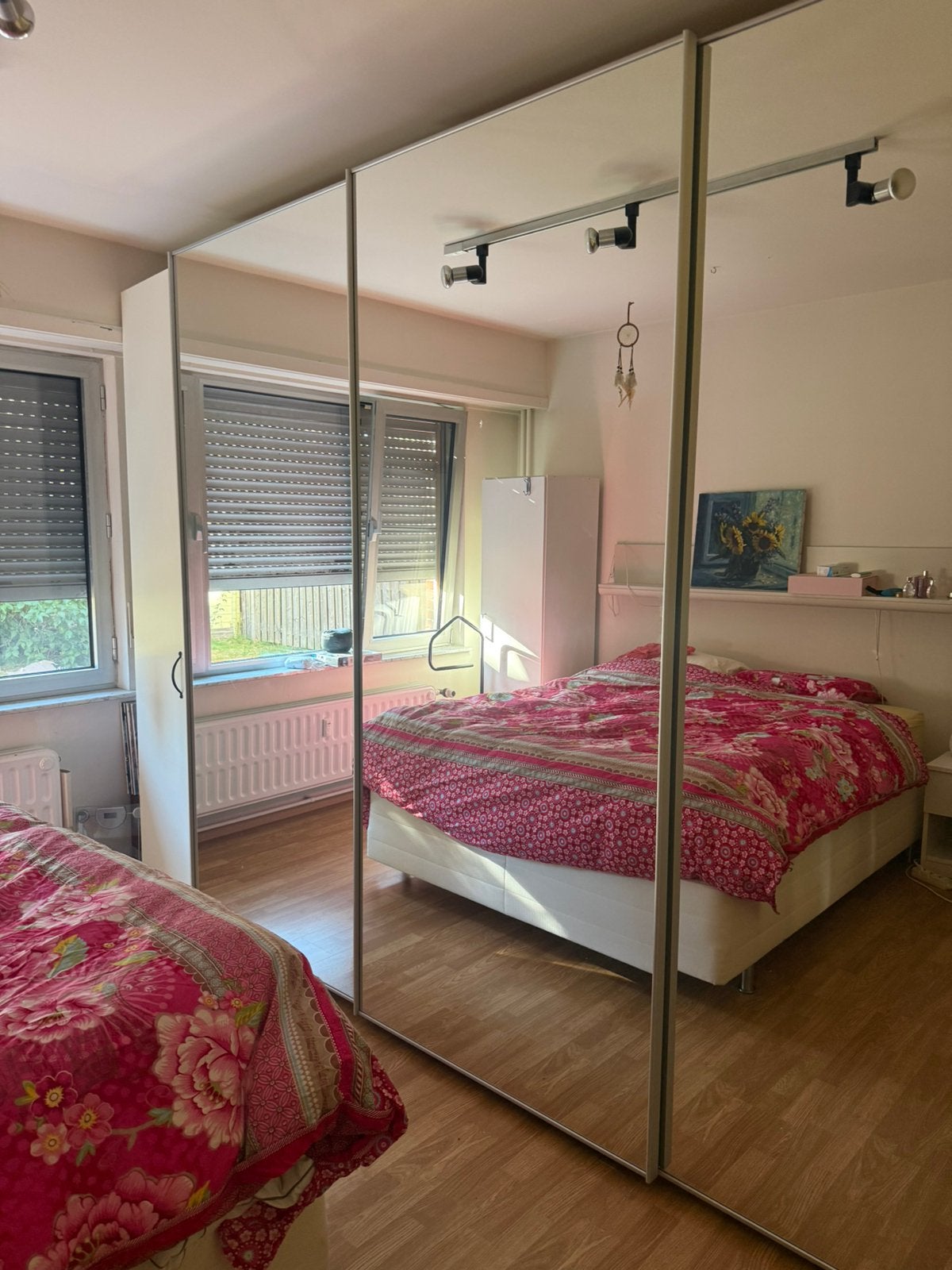 Grote kleerkast met schuifdeuren in spiegel., Enlèvement, Comme neuf