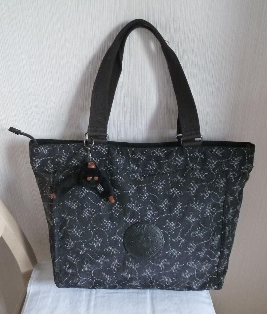 Kipling grand sac main ou épaule (cours, boulot ..) + singe, Enlèvement ou Envoi, Utilisé, Noir, Shopper