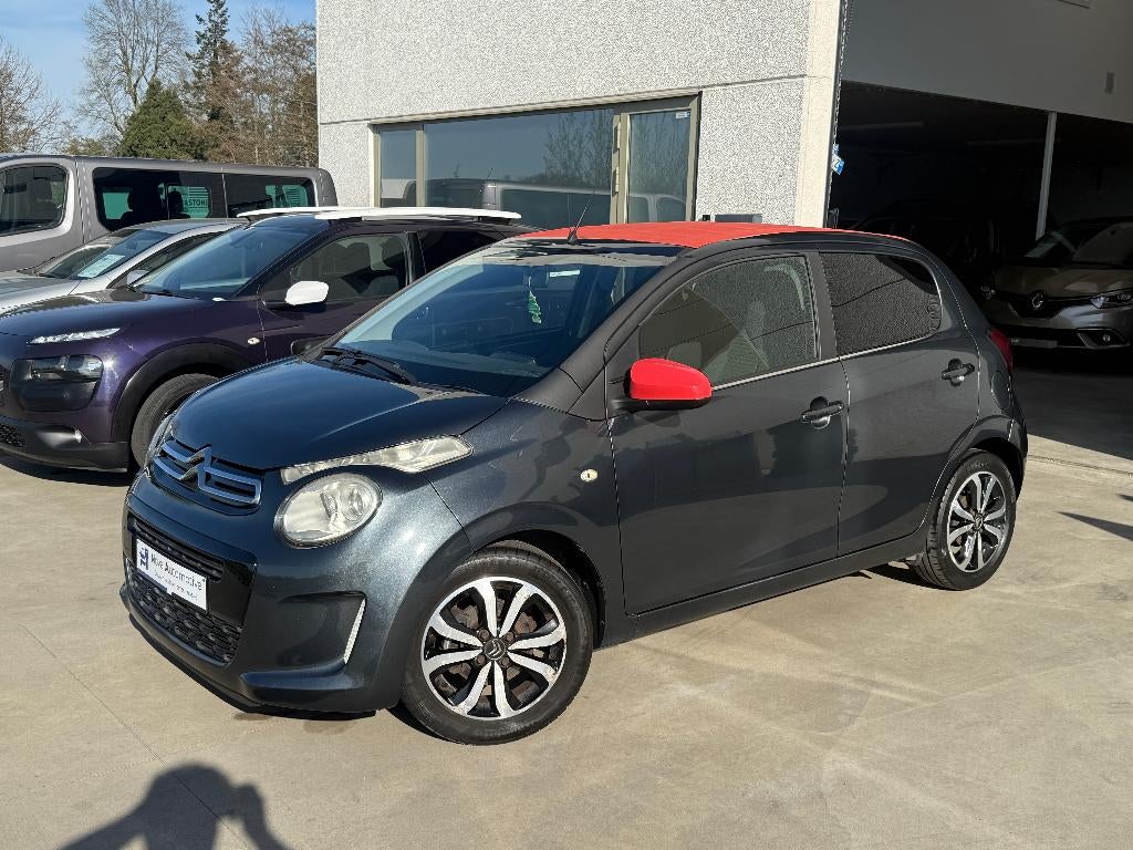 Citroen C1 Shine 1.2i, Cabrio, Airco, Camera, Navi + Garanti, Auto's, Citroën, Voorwielaandrijving, Euro 5, Stof, Zwart