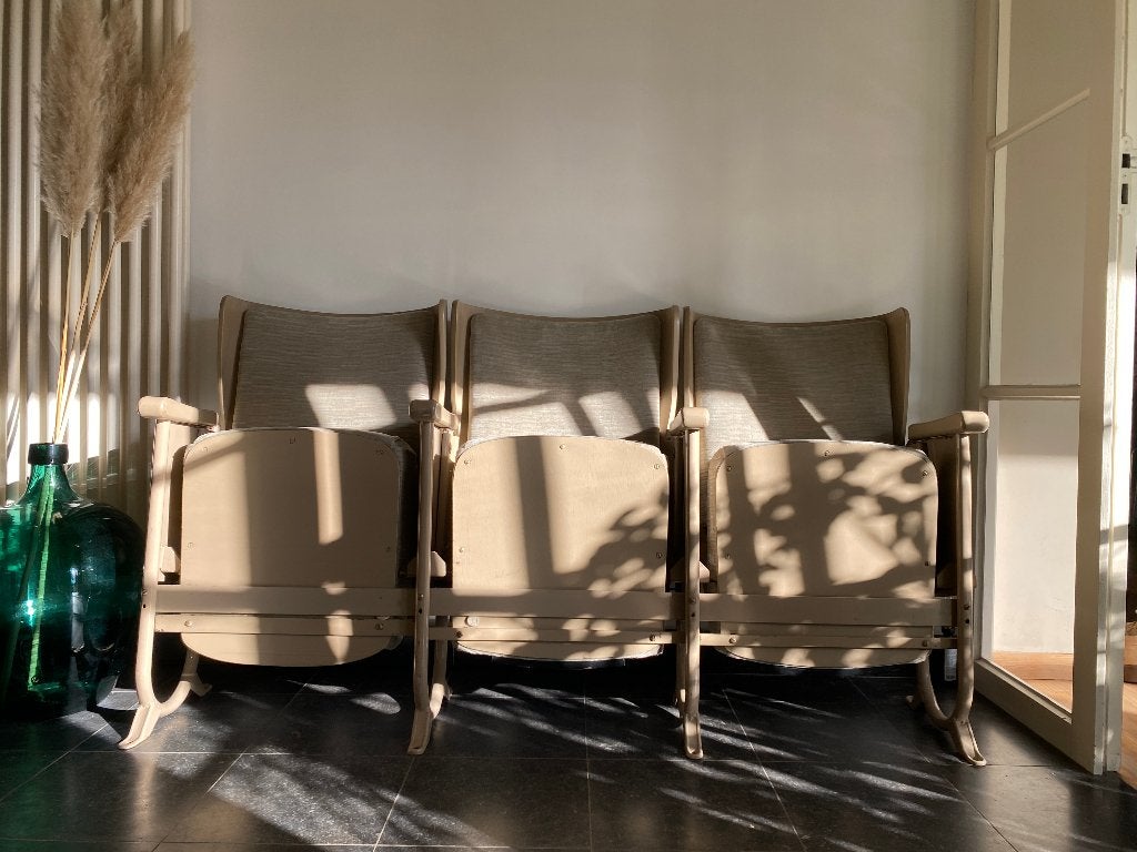3 vintage cinemastoelen, jaren 60, vrijstaand, Enlèvement