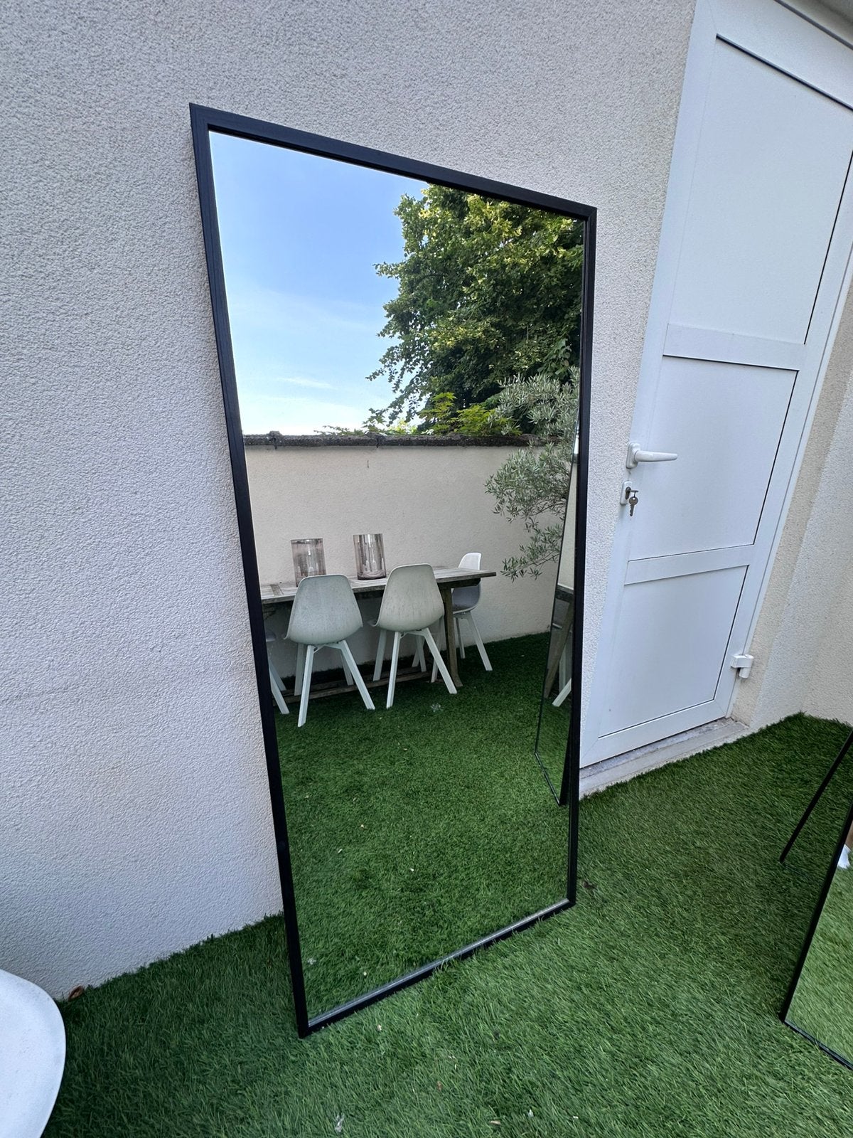 Spiegel 70x160 te koop (donkerbruin), Ophalen, Gebruikt, 150 tot 200 cm, Rechthoekig