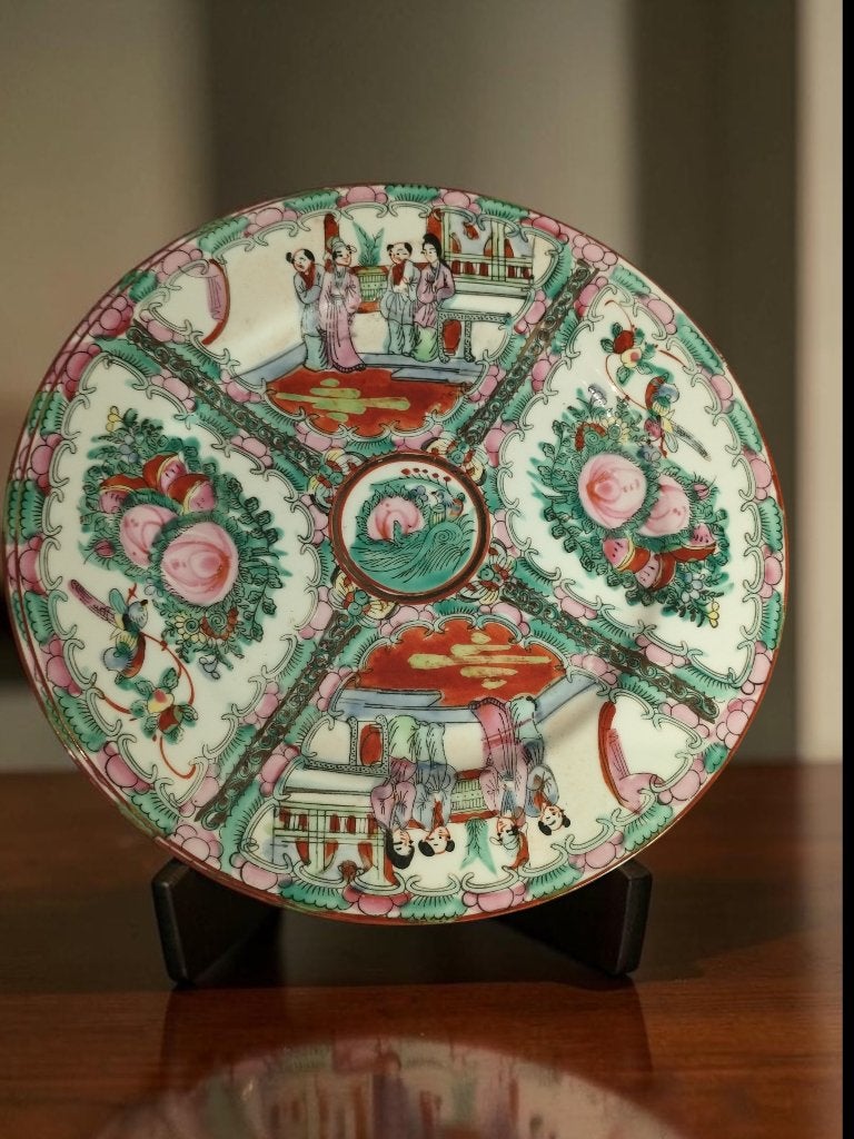 Chinees Rose Medallion bord (26 cm), Antiek en Kunst, Ophalen