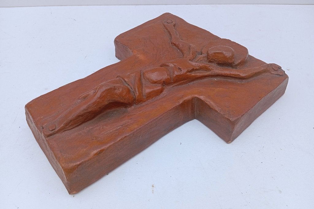 RARE CHEF-D'ŒUVRE DE STATUE CRUCIFIX D'ARMURES DE BOUFFIOULX, Enlèvement ou Envoi