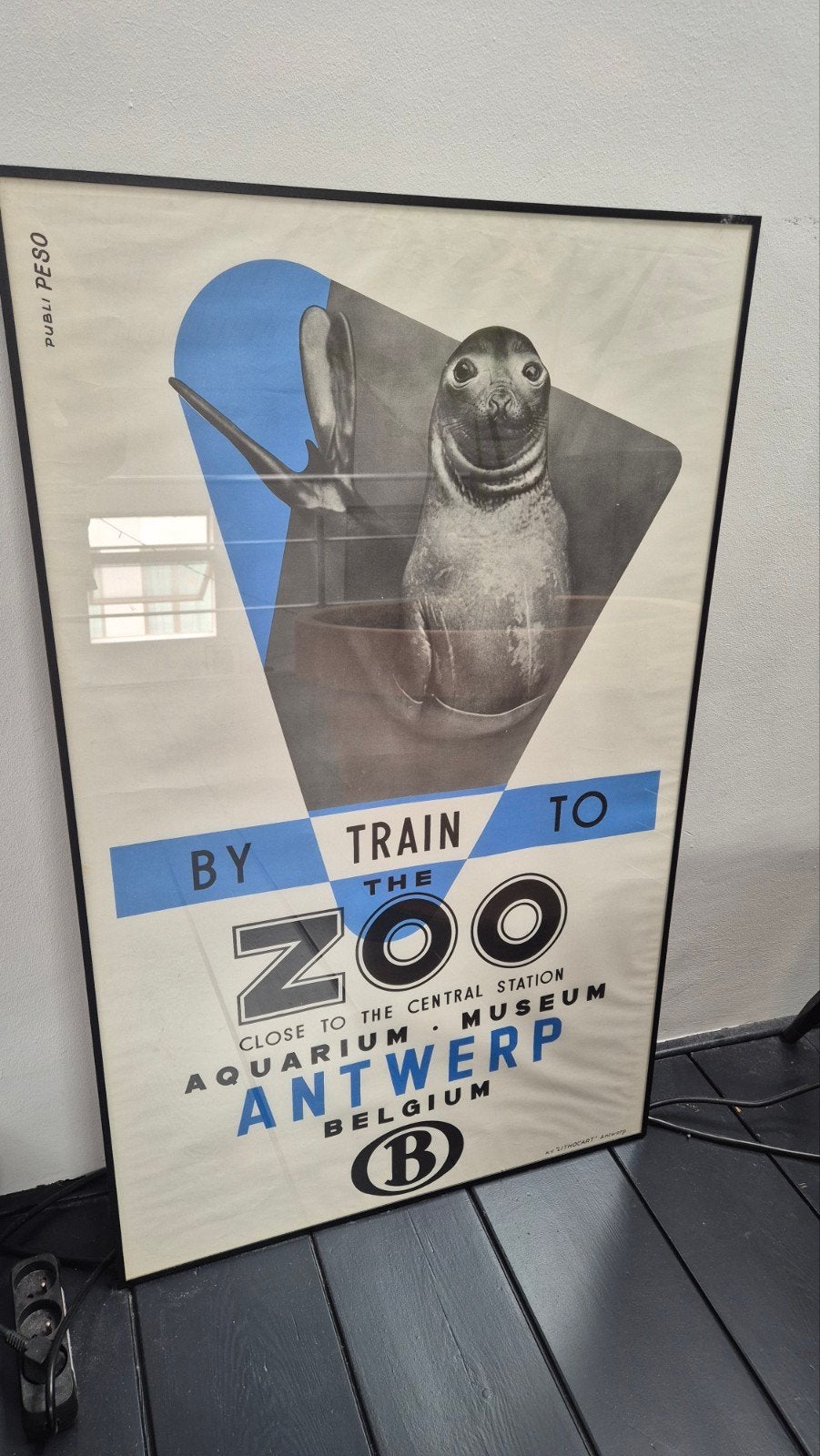 Oude zoo van Antwerpen poster met zeehond., Enlèvement