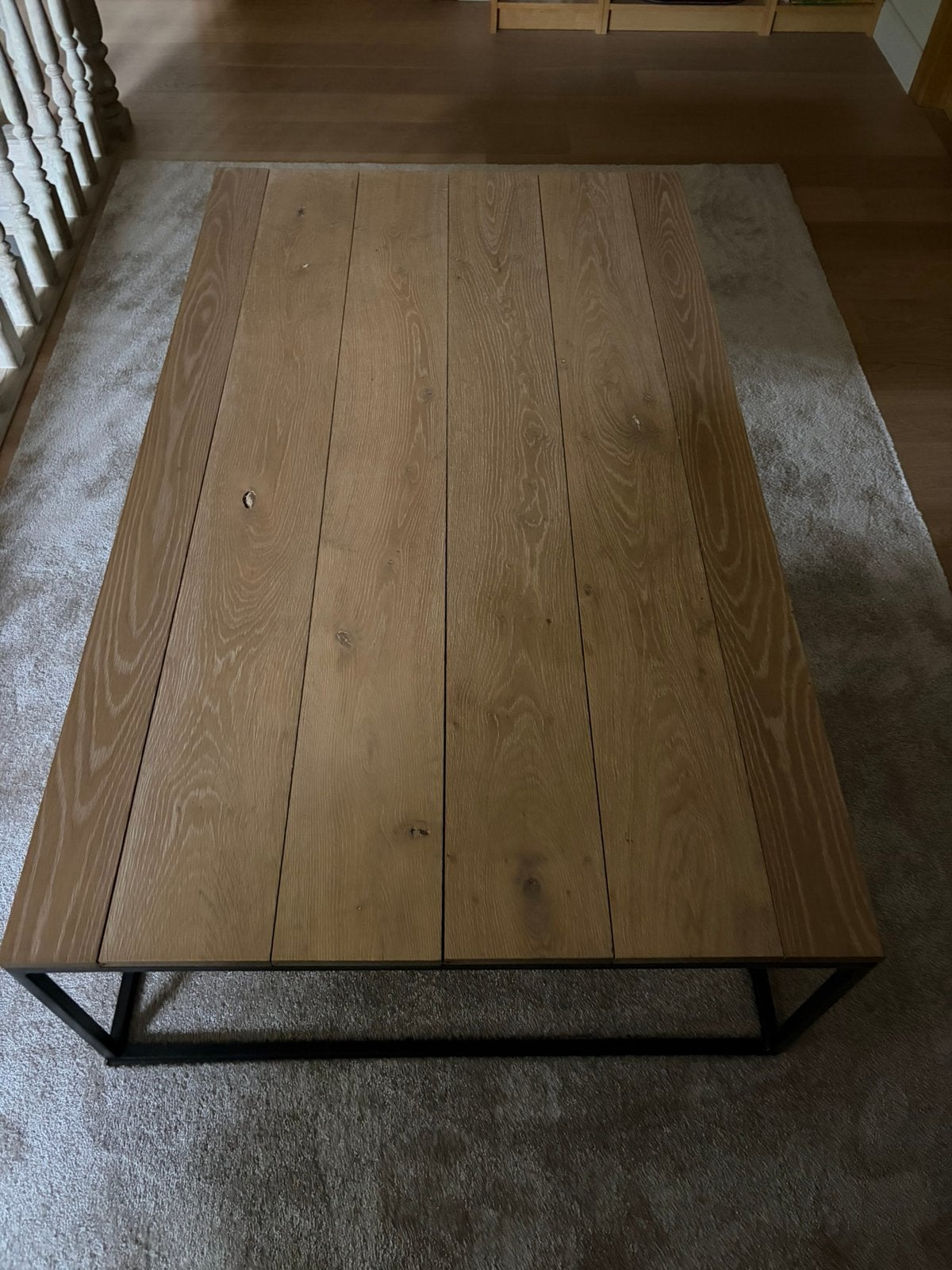 Table basse rurale en chêne massif 170x100x45 cm, Maison & Meubles, Tables | Tables de salon, 150 à 200 cm, Chêne, Comme neuf