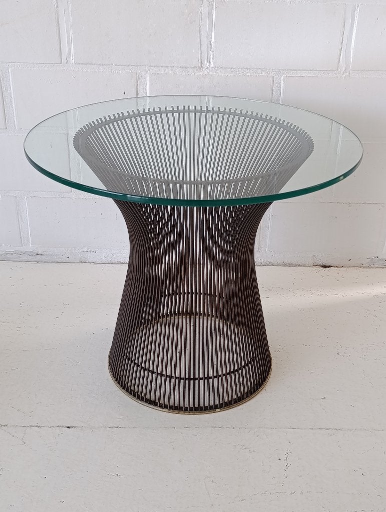Warren Platner Side table Bijzet tafel 1970s Bronzed Knoll, Huis en Inrichting, 45 tot 60 cm, Gebruikt, Metaal of Aluminium, Rond