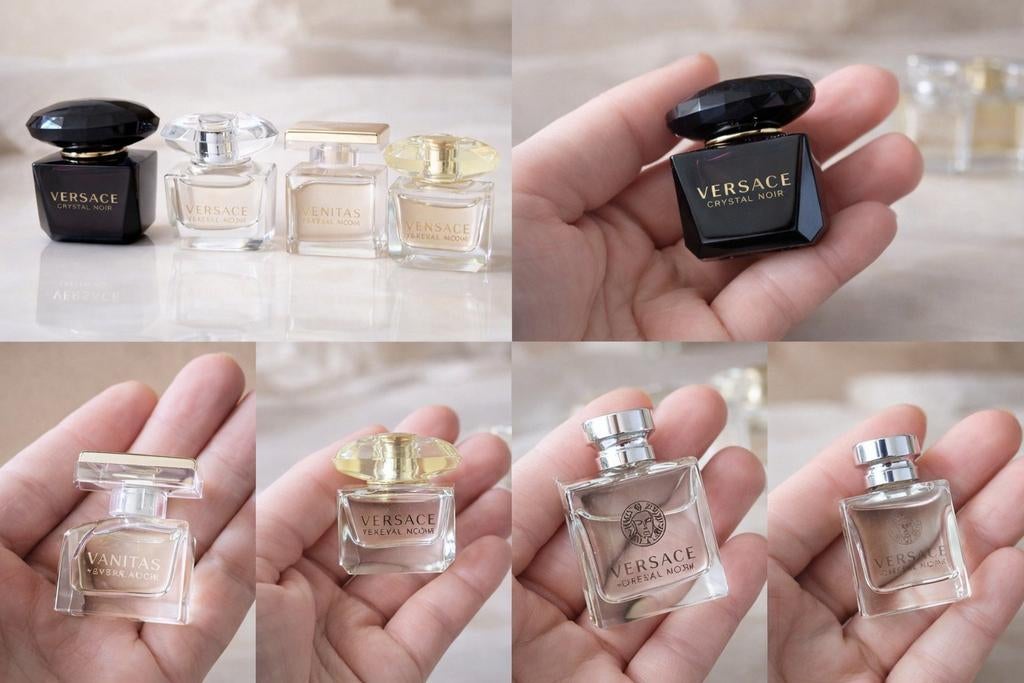 Lot parfums Versace miniature collection vintage faire offre, Enlèvement ou Envoi, Comme neuf, Noir