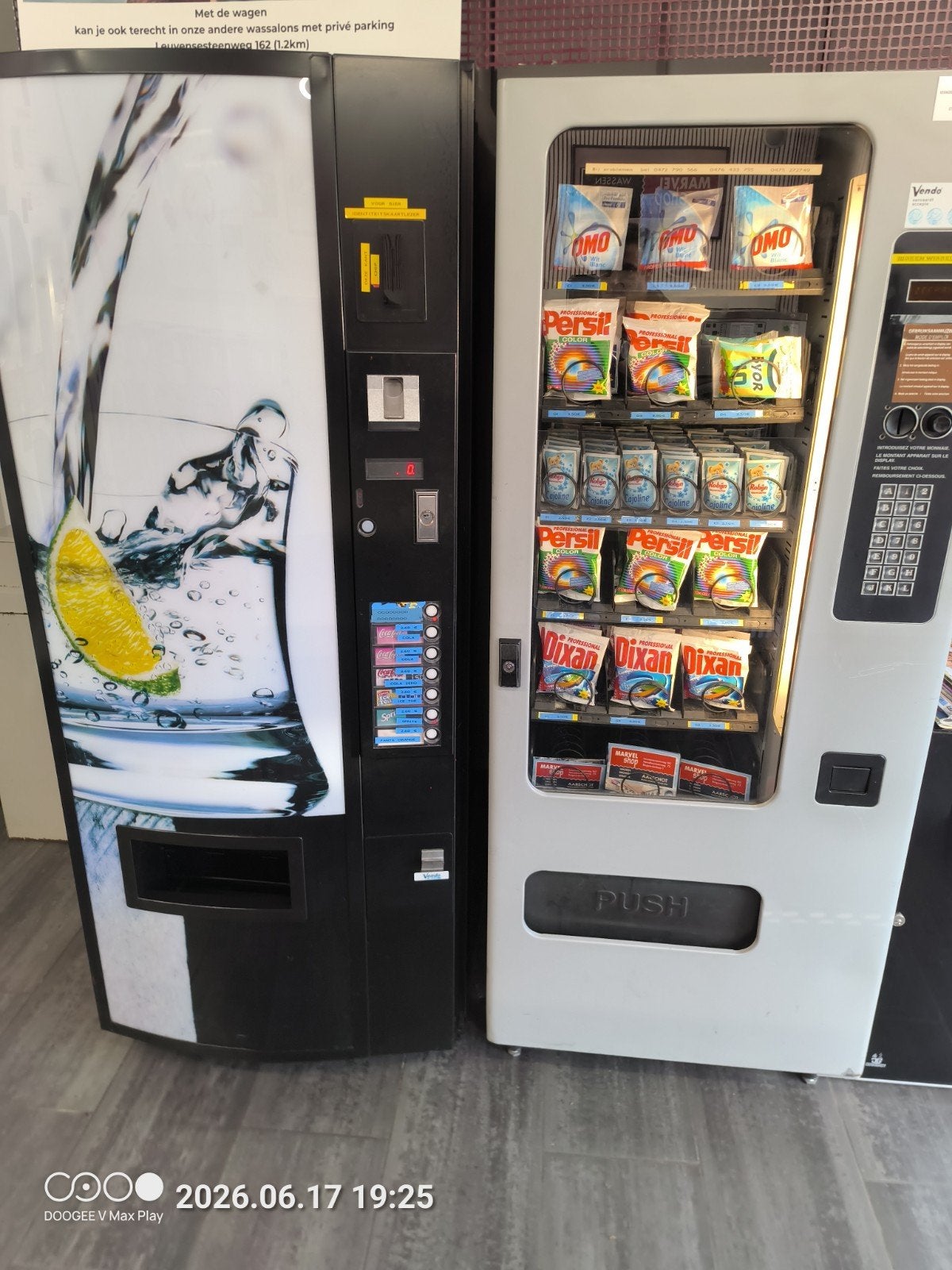 Drank en zeepautomaat, Enlèvement