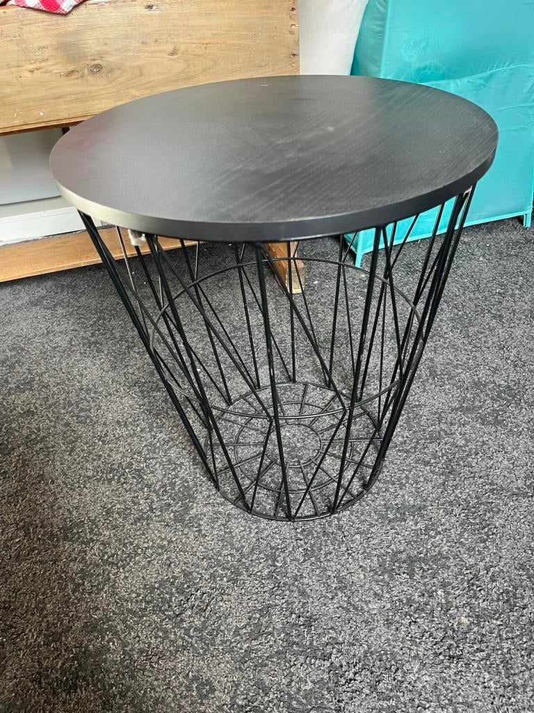 Ronde bijzettafel zwart – modern design, Ophalen, Zo goed als nieuw