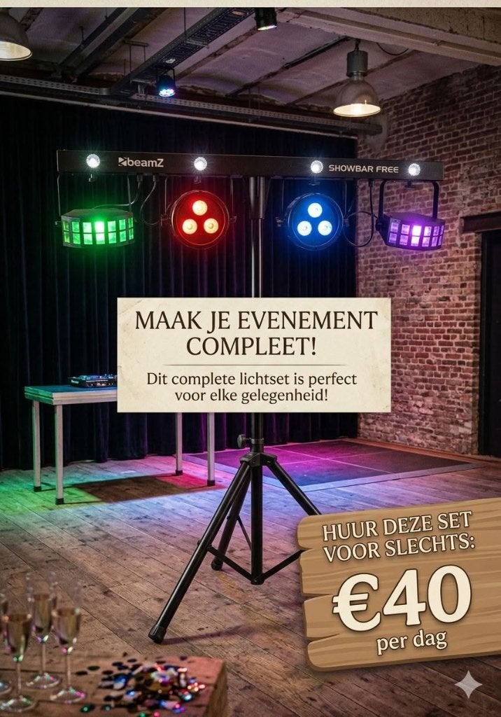 Huur lichtset 40€ per dag, Ophalen, Zo goed als nieuw, Licht, Geluidgestuurd