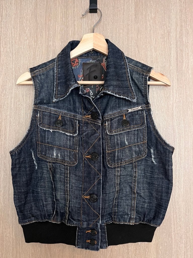 Vintage jeansjack, Kleding | Dames, Jassen | Zomer, Fracomina, Overige kleuren, Maat 42/44 (L), Ophalen of Verzenden