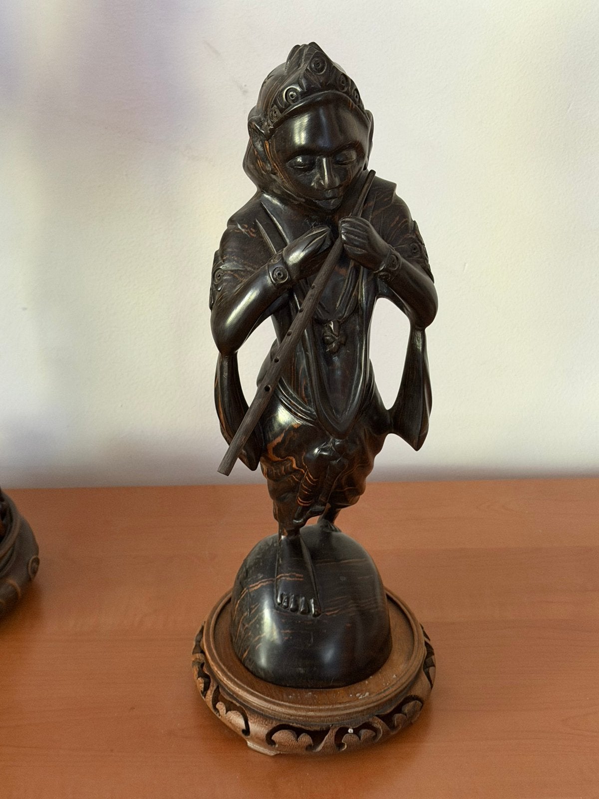 Handgesneden houten Saraswati beeld – godin van muziek, Huis en Inrichting, Ophalen, Gebruikt