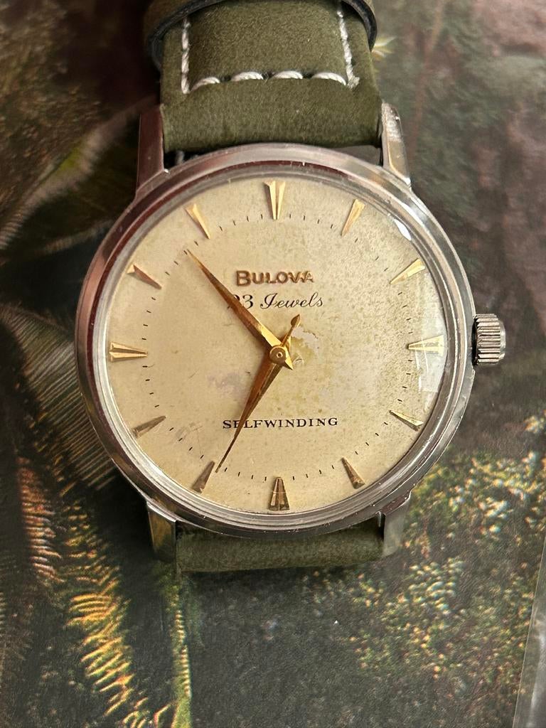 Vintage Bulova Automatic(1969) révisé + bracelet Bulova Flex, Enlèvement ou Envoi, Acier, Bulova