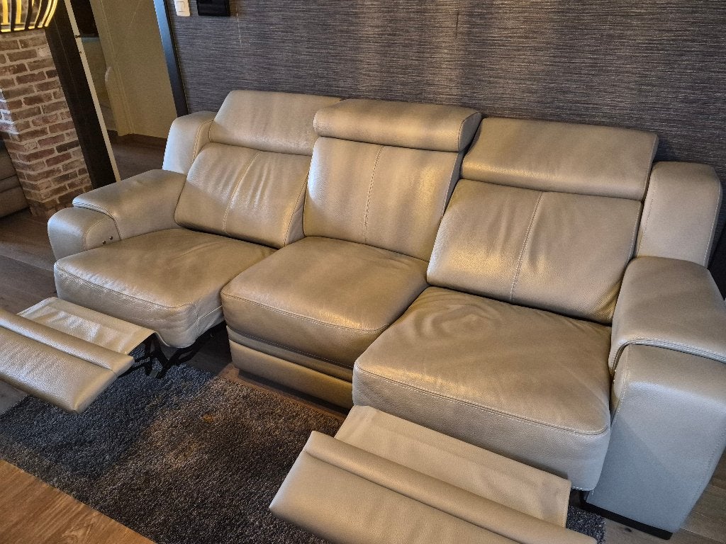 canapé en cuir - Beige, Enlèvement, Utilisé, Cuir