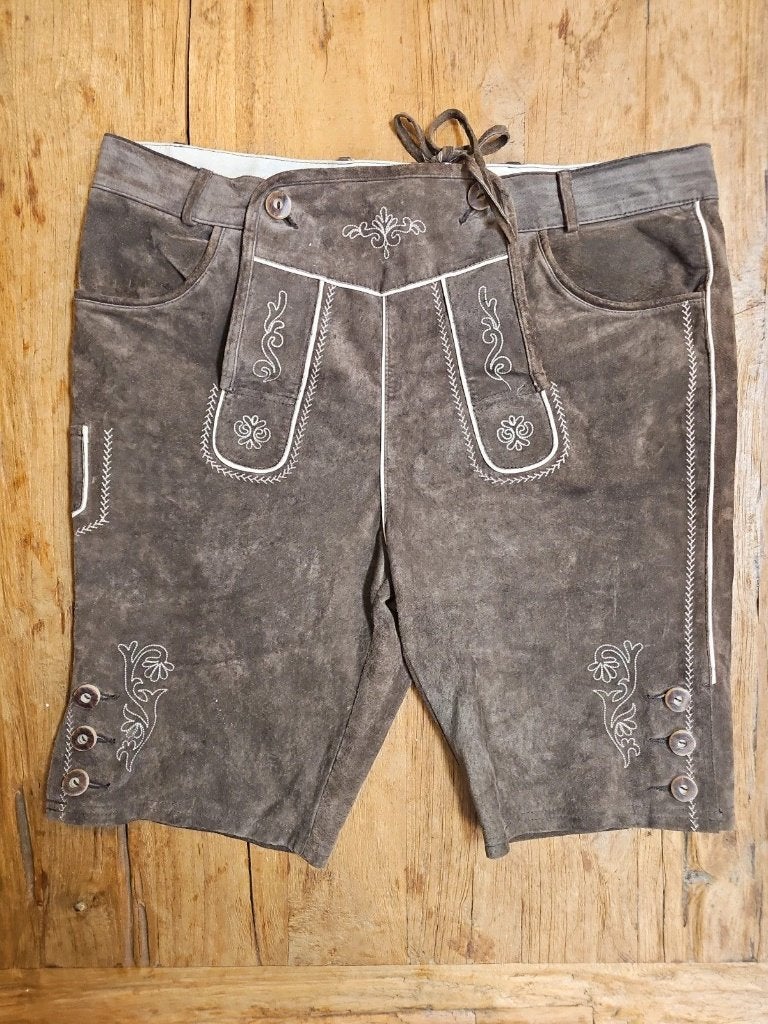 Echte lederhosen bruin maat 54, Enlèvement ou Envoi, Porté, Taille 56/58 (XL), Waldschütz