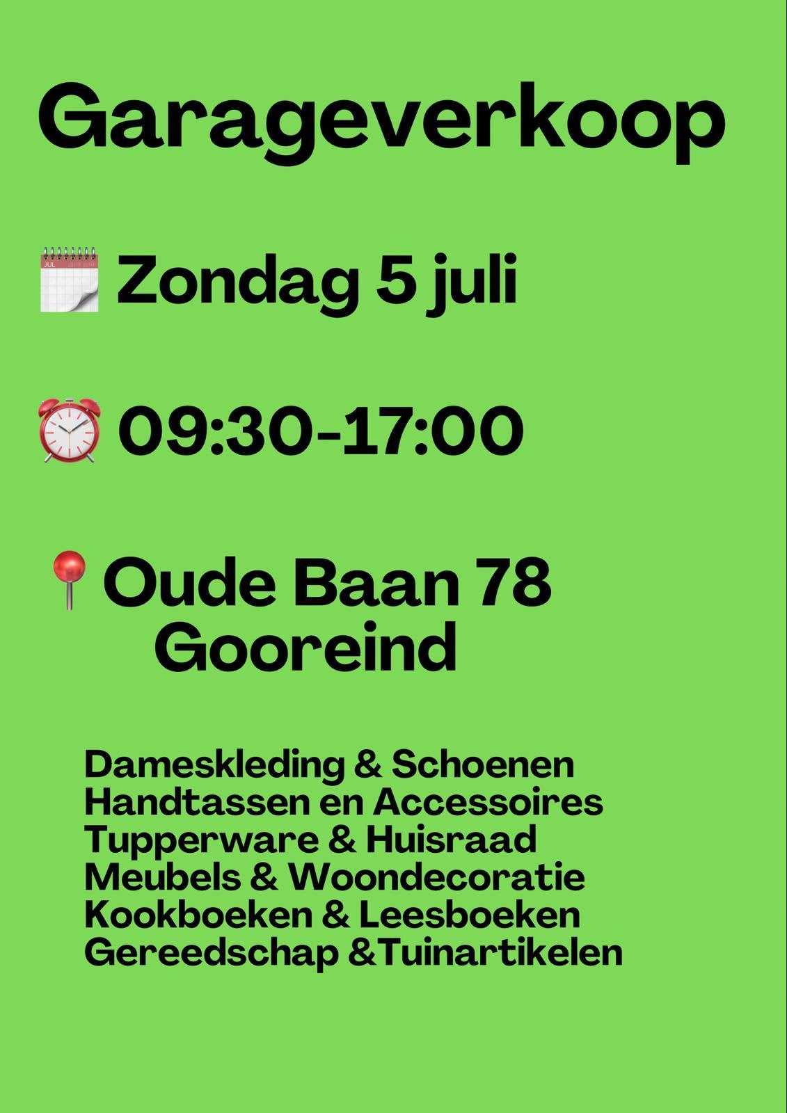 Garageverkoop, Diversen, Rommelmarktspullen, Ophalen