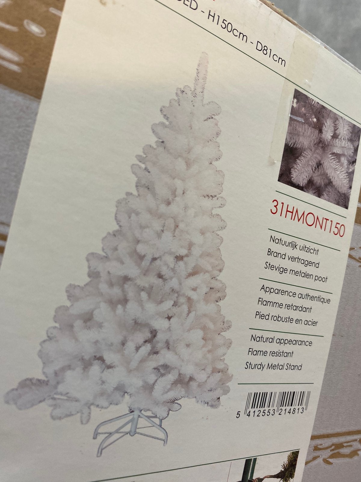 Sapin blanc de la marque Montréal, 1,50 m, Enlèvement, Comme neuf