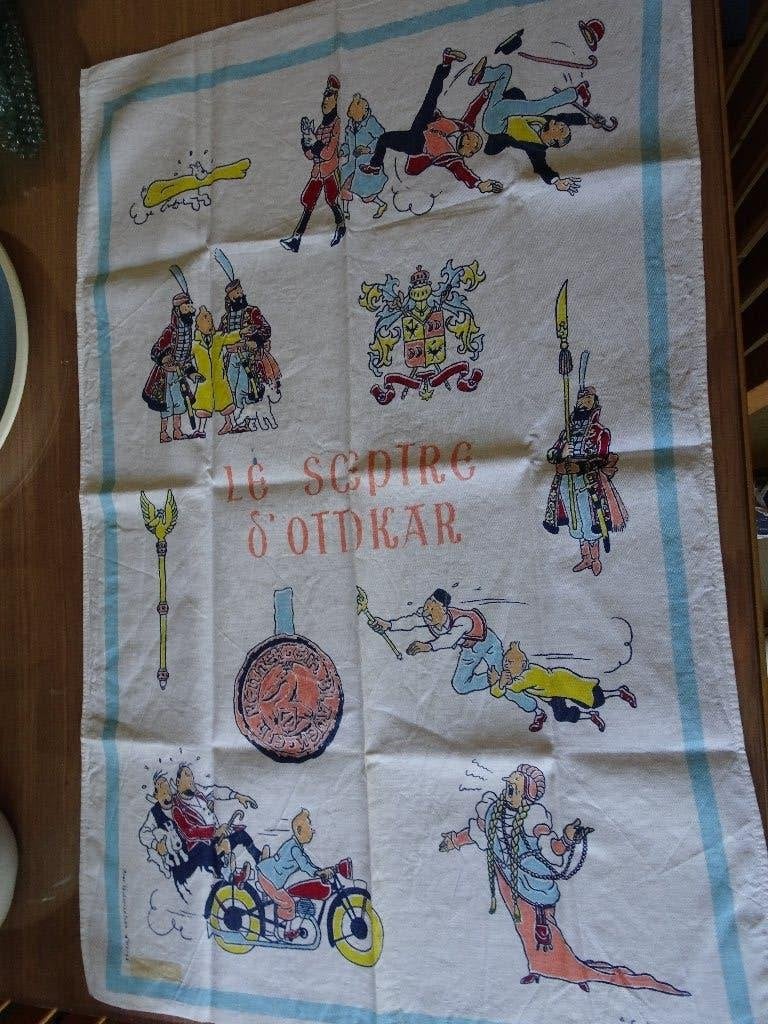 Servet van Kuifje - De scepter van Ottokar, Ophalen of Verzenden, Kuifje, Gebruikt, Plaatje, Poster of Sticker