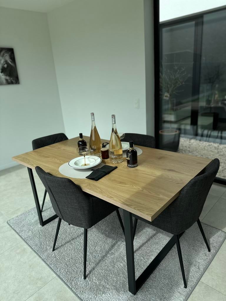Eet Tafel met stoelen (4 + 2 extra stoelen), Huis en Inrichting, Tafels | Eettafels, Ophalen, Zo goed als nieuw