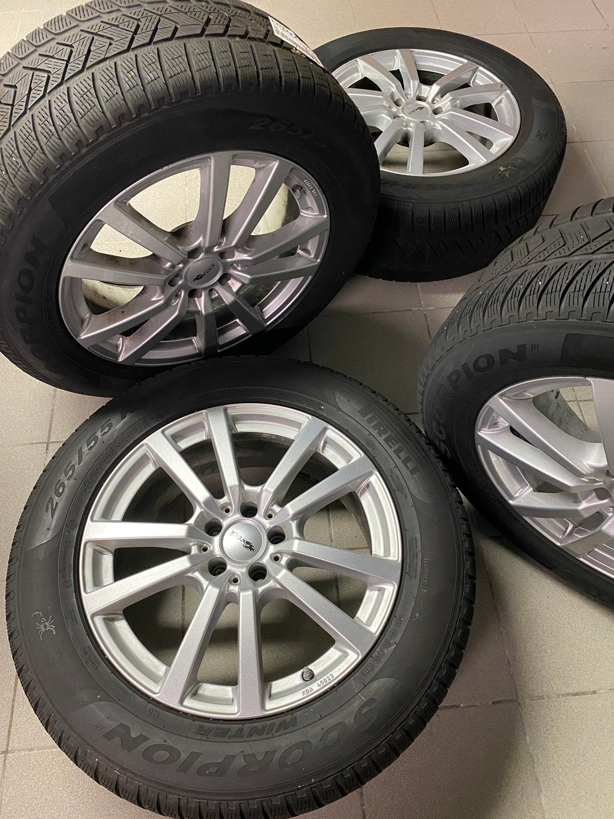 4 jantes alu Brock + pneus hiver Pirelli, Pneus et Jantes, Pneus hiver, Utilisé, 265 mm