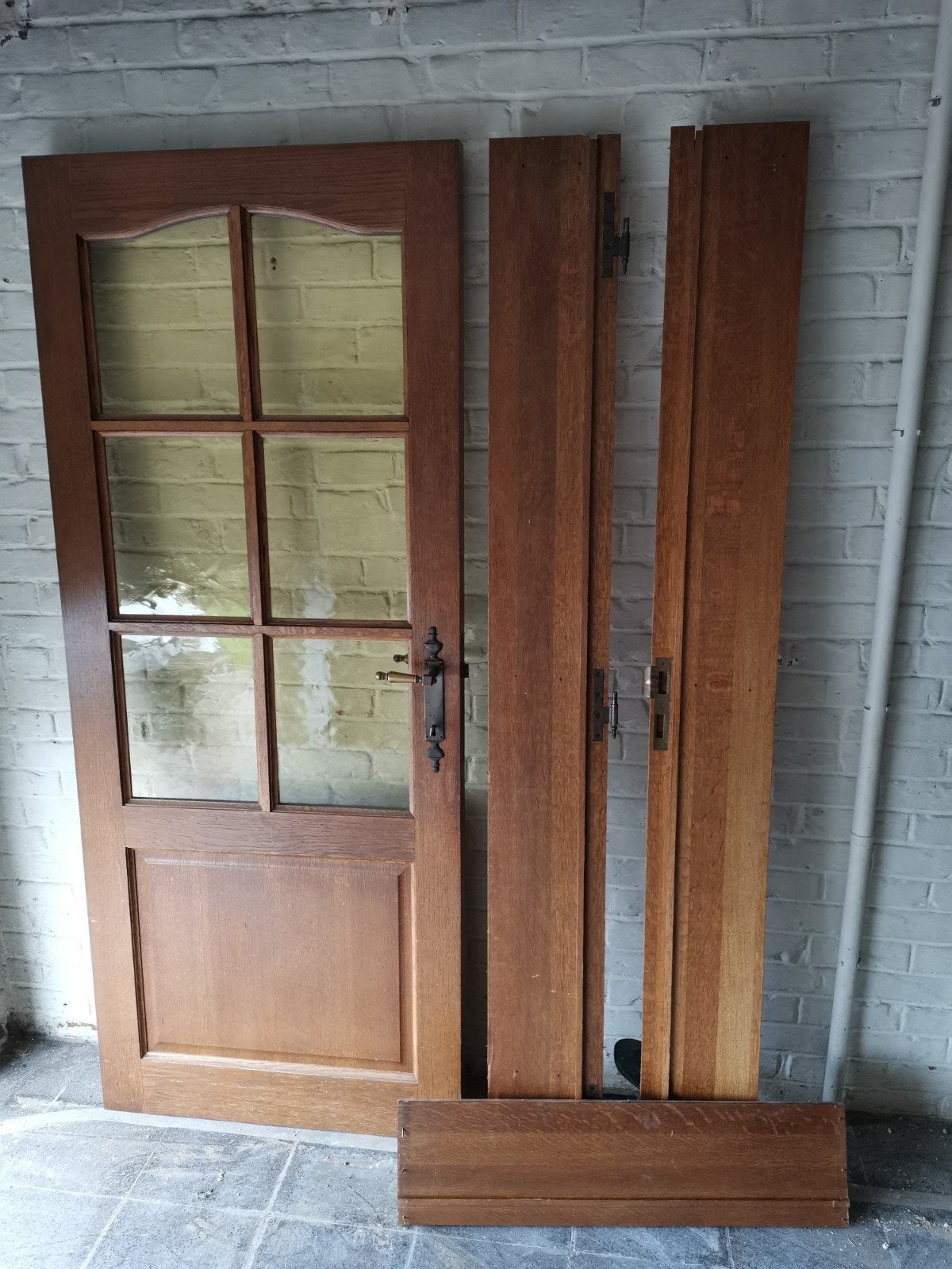 massief houten deur (82.5 x 201.5) + binnenkader, Ophalen, Gebruikt, 80 tot 100 cm, Binnendeur