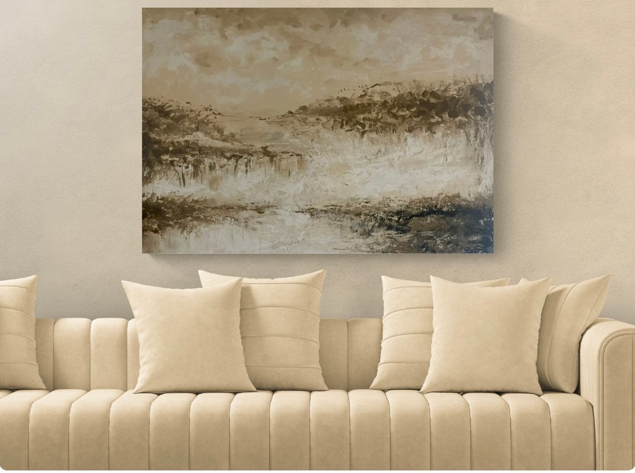 Grande peinture abstraite 3D atmosphérique Mk Art, Enlèvement