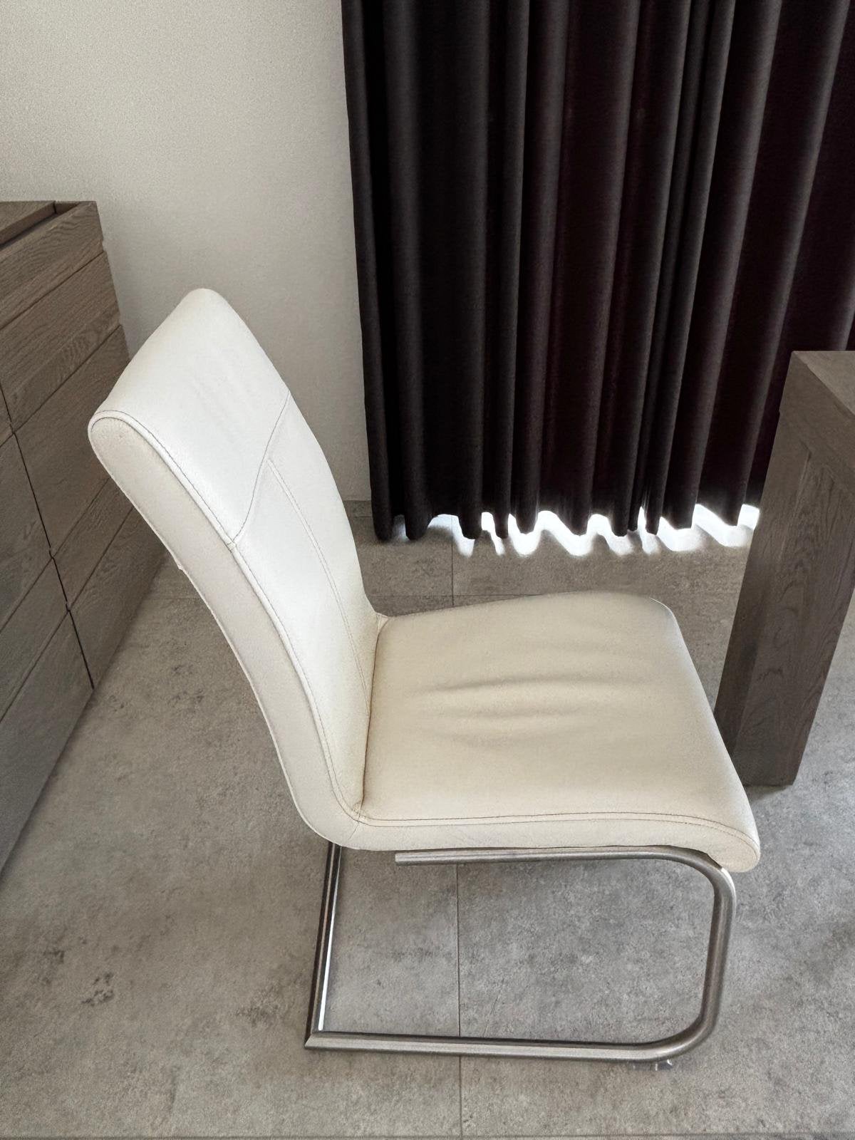 Chaises Henders & Hazel (blanches, cuir, parfait état), Enlèvement, Comme neuf, Blanc, Cuir