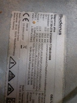 BUDERUS COMBI GASKETEL GB172 T120, Moins de 3 ans, Boiler, Enlèvement, Utilisé