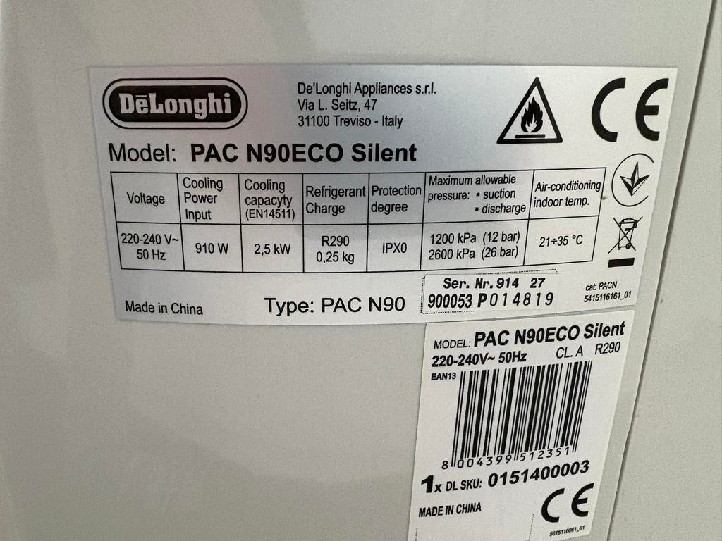Mobiele airco Delonghi, Enlèvement, Comme neuf, Climatiseur mobile, Télécommande