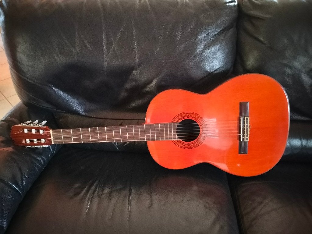 Akoustische guitaar TAKEHARU G120 met koffer, Musique & Instruments, Instruments à corde | Guitares | Acoustiques, Enlèvement