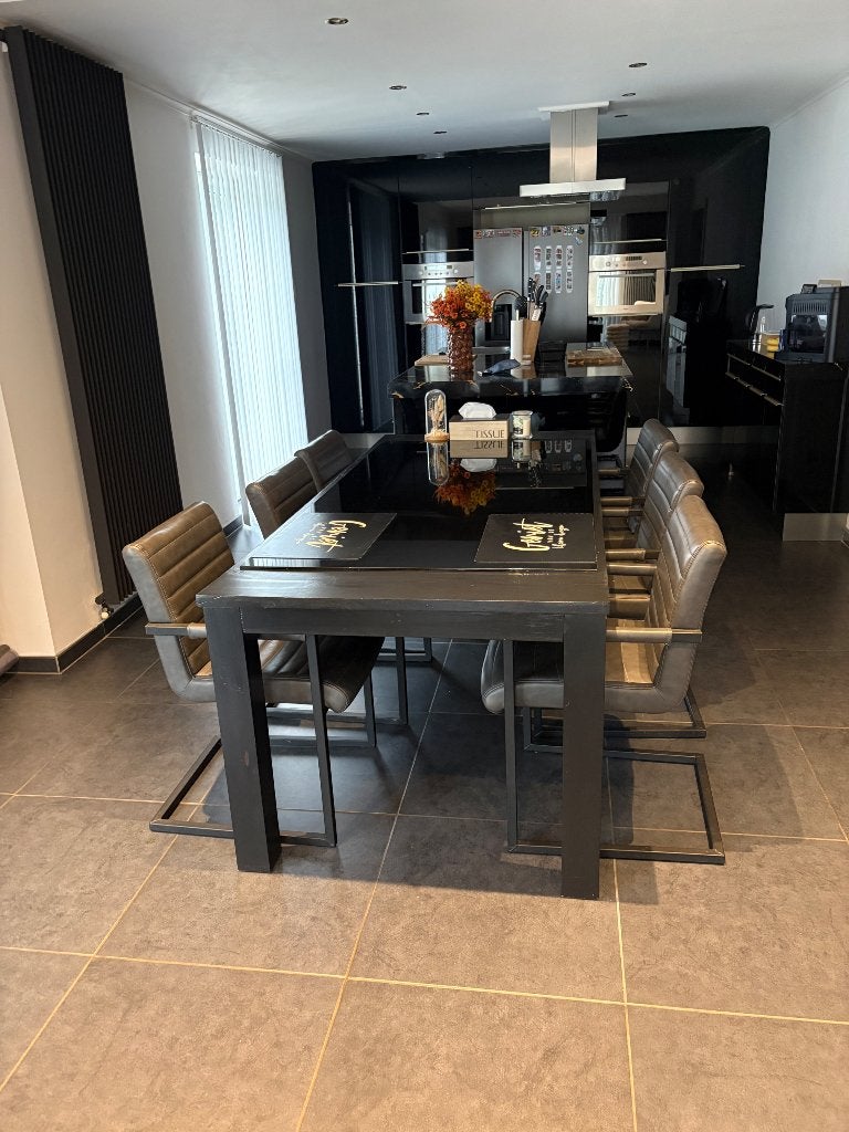 Eettafel + 6 stoelen, Huis en Inrichting, Ophalen, 200 cm of meer, 50 tot 100 cm, Vijf personen of meer