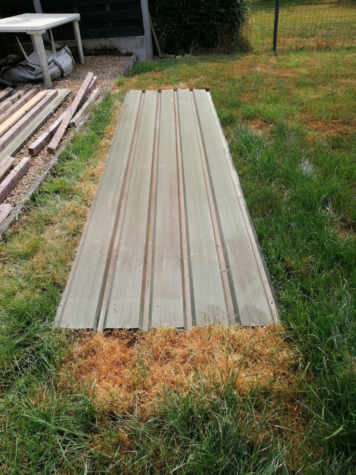 8 tôles ondulées., Bricolage & Construction, Tuiles & Revêtements de toit, Enlèvement, Tôle ondulée