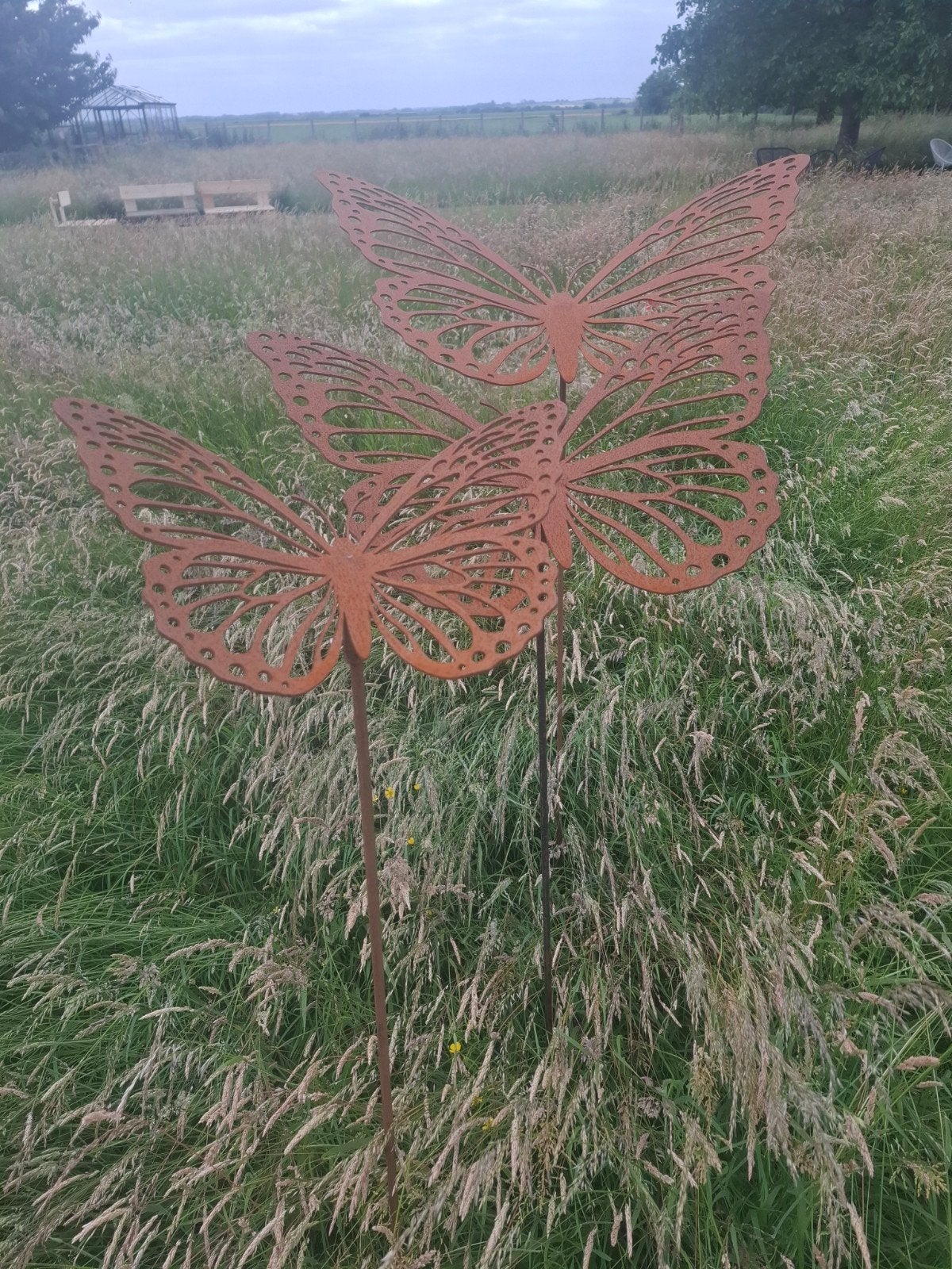 Vlinders in cortenstaal, decoratief ad vijverrand! TOPPER, Tuin en Terras, Ophalen, Vijverrand