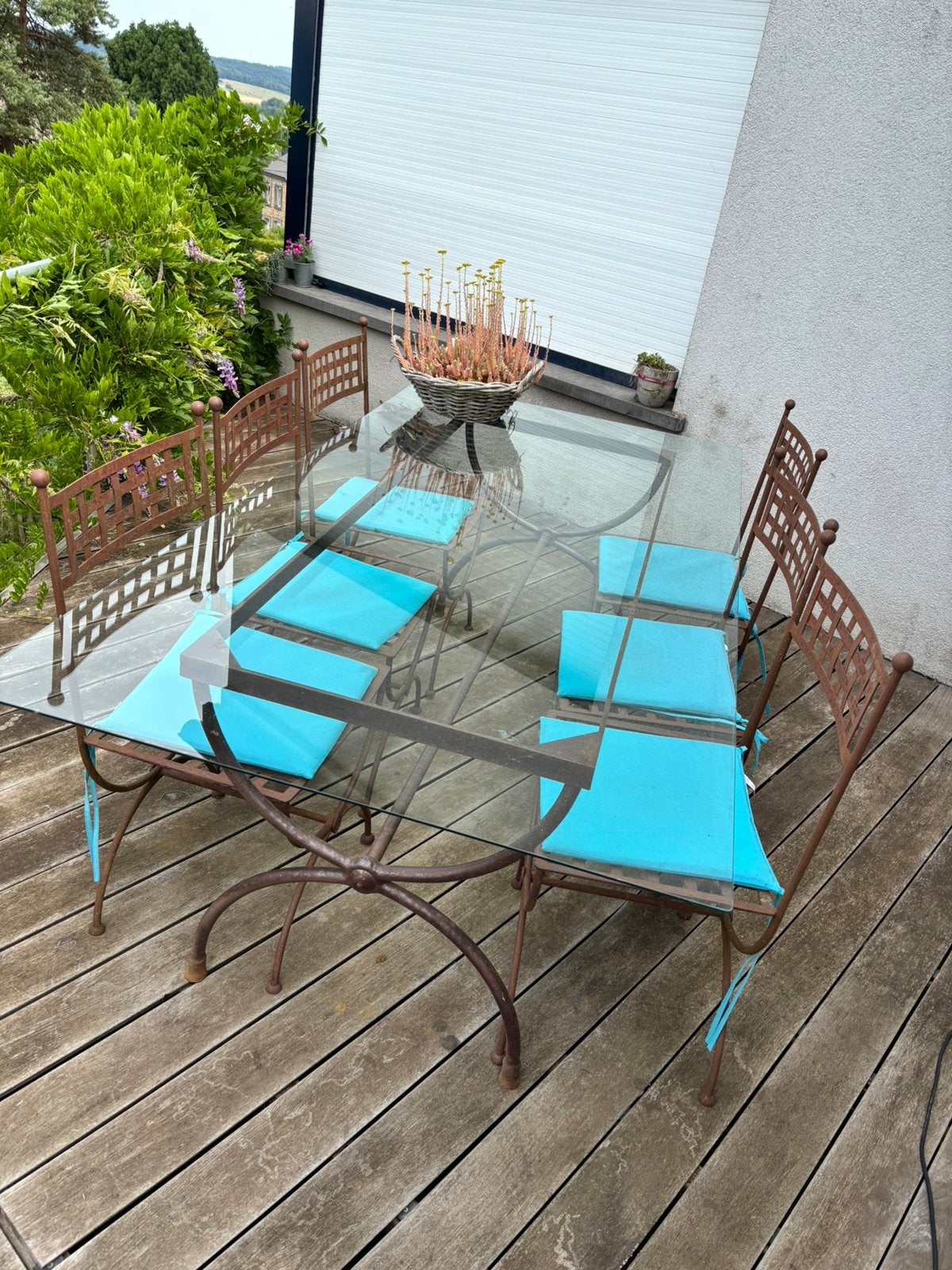 Ensemble de jardin en fer forgé, Table à dinner, Salons de jardin, Enlèvement, Utilisé