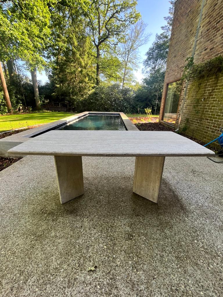 Eettafel travertin, 150 à 200 cm, Enlèvement, Utilisé, 50 à 100 cm
