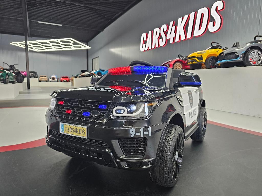 Kinderauto Politie Jeep - soft start - leren zit - met RC, Kinderen en Baby's, Speelgoed |Speelgoedvoertuigen, Ophalen of Verzenden