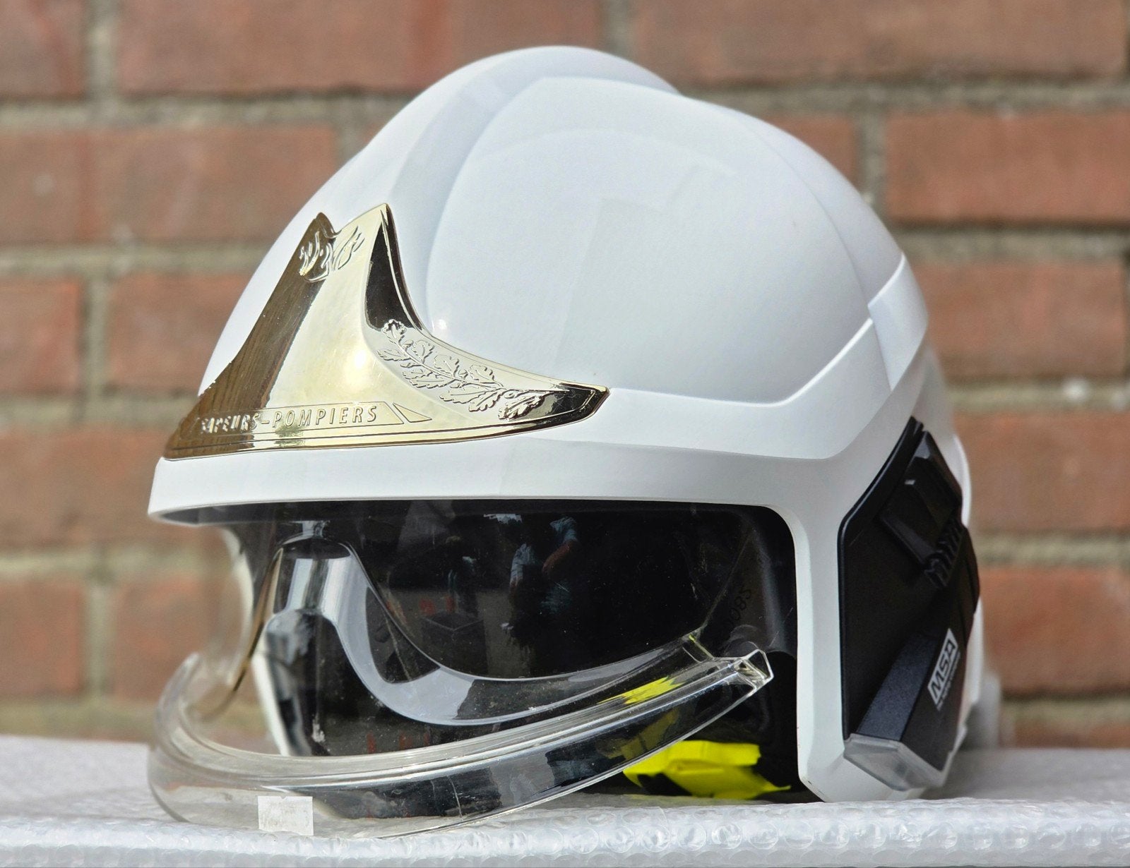 casque de sapeurs-pompiers MSA F1xF France officier VAR, Collections, Enlèvement ou Envoi