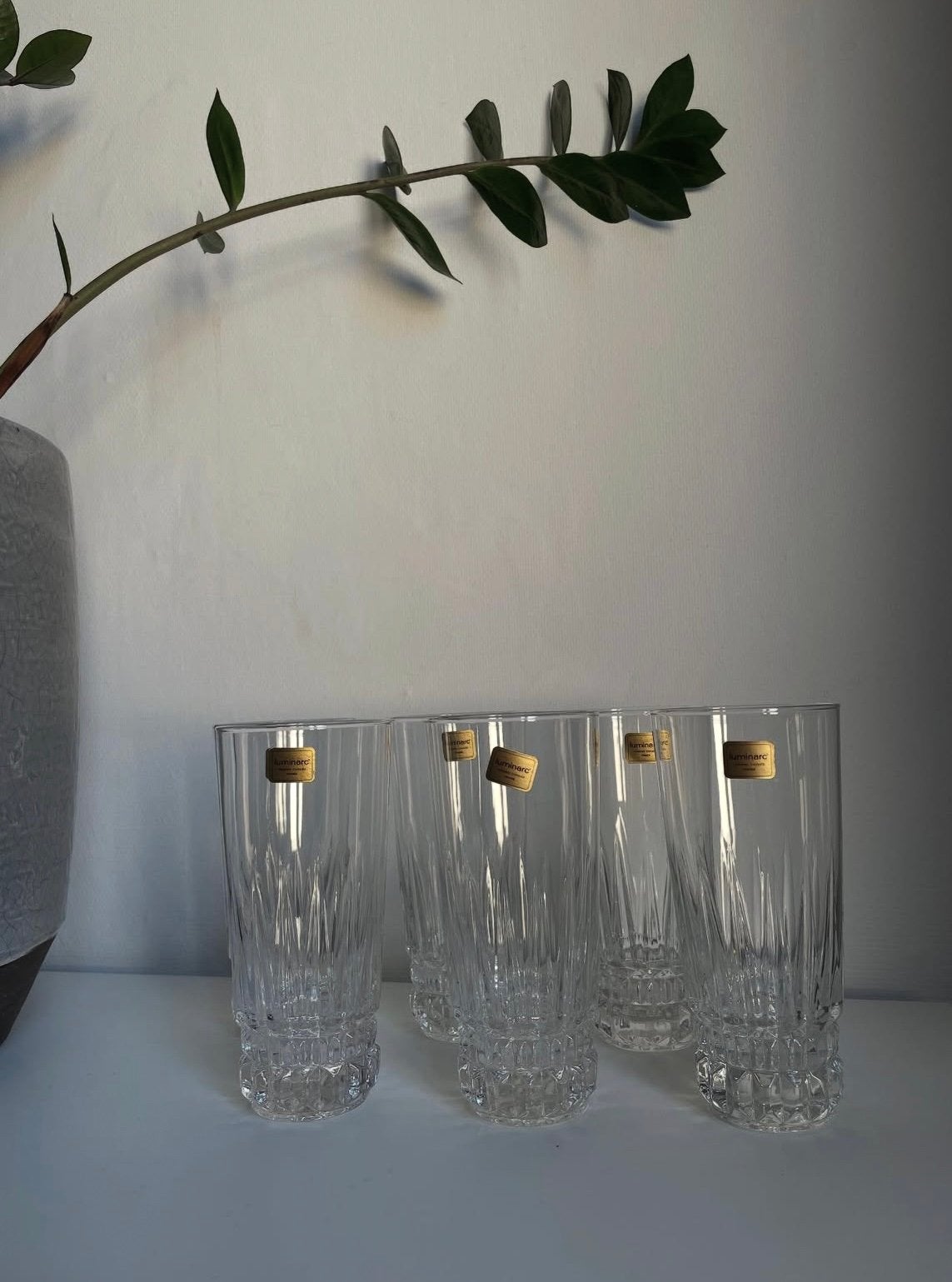 Vintage Luminarc waterglazen (nieuwstaat), Ophalen, Zo goed als nieuw