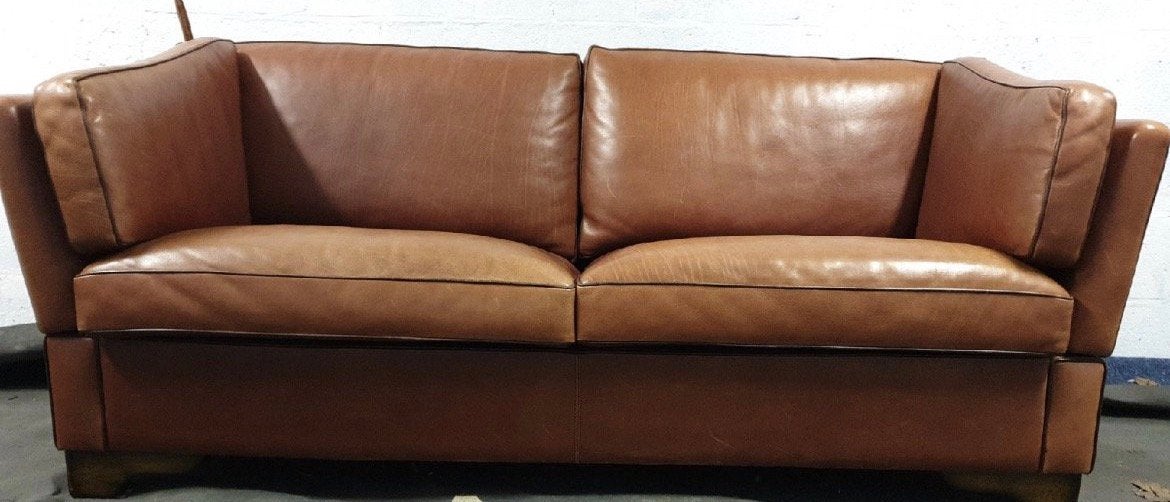 Kasteel bank leder, 75 à 100 cm, 150 à 200 cm, Enlèvement, Utilisé